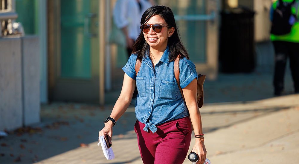A student on campus