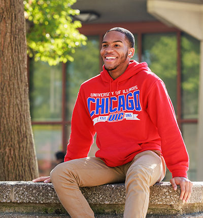 Student on campus